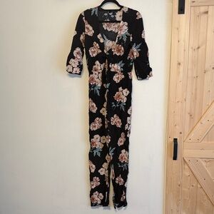 Floral Black Jumpsuit